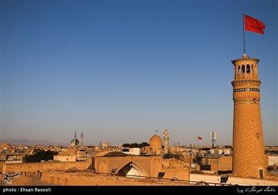 نمایی از بافت تاریخی کاشان از فراز مسجد جامع