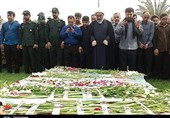 7 شهید گمنام 8 سال دفاع مقدس در بوشهر تشییع شد + تصاویر