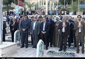 تجدید میثاق اعضای شورای اداری استان کرمان با شهدا +تصاویر