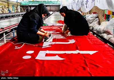 کارگاه تولید پرچم‌های محرم - خمین