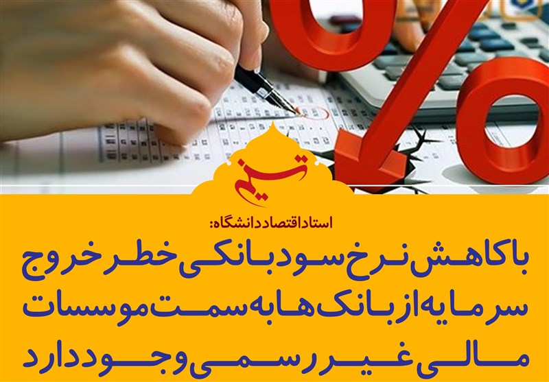 فتوتیتر/استاداقتصاد:با کاهش نرخ سود بانکی خطر خروج سرمایه از بانک‌ها به سمت موسسات مالی غیررسمی وجود دارد