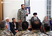 فرماندهان قرارگاه پدافند هوایی خاتم‌الانبیاء(ص) با امام خامنه‌ای دیدار کردند