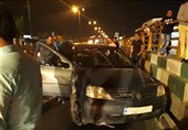مصدومیت 7 نفر بر اثر تصادف زنجیره‌ای در آزادراه قزوین ـ زنجان