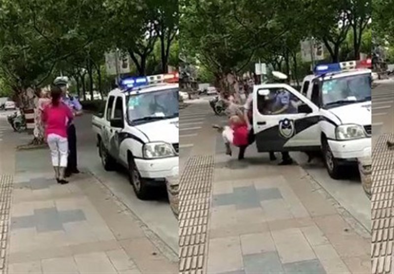 رفتار وحشیانه پلیس چین با مادر و نوزاد+فیلم و عکس