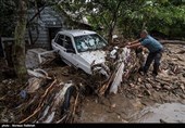 جاری شدن سیل در روستاهای لنگرود - گیلان