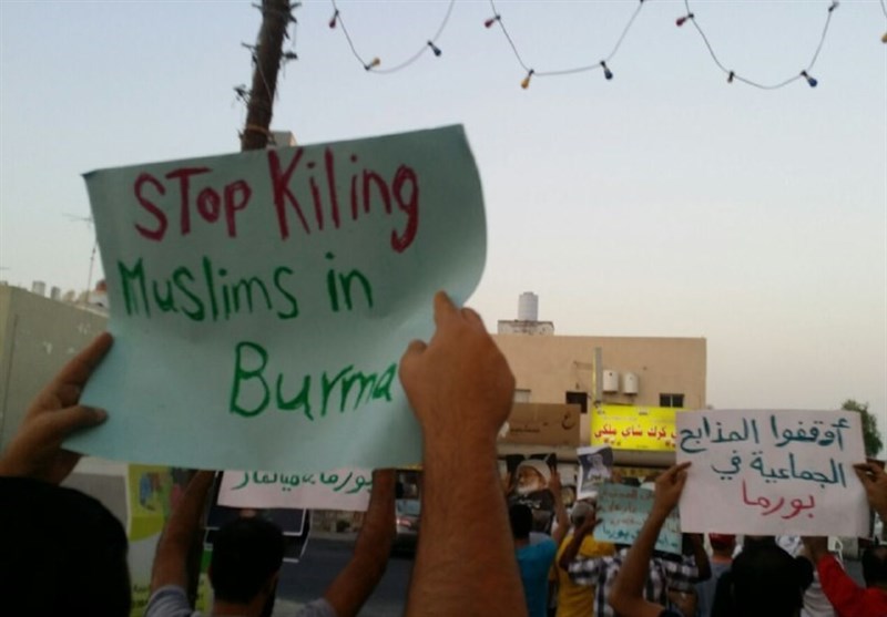 Bahreyn Halkı Şeyh İsa Kasım&apos;a Ve Myanmar Müslümanlarına Destek İçin Sokaklara Döküldü