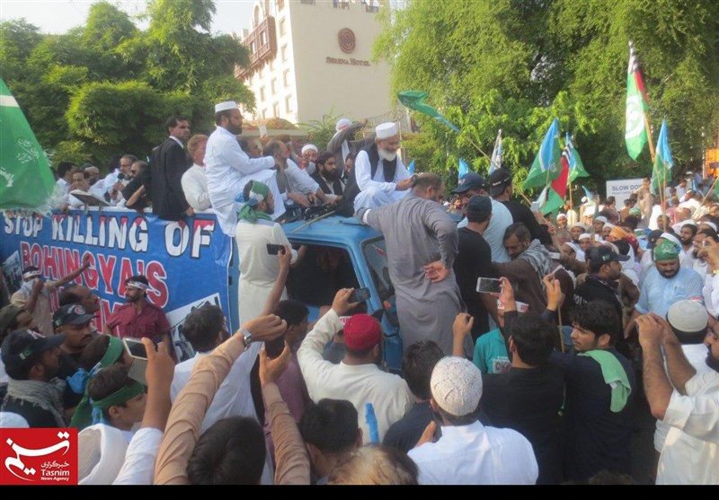 جماعت اسلامی کا کالعدم سپاہ صحابہ کے ہمراہ روہنگیا مسلمانوں کی حمایت میں احتجاجی مظاہرہ + تصاویر
