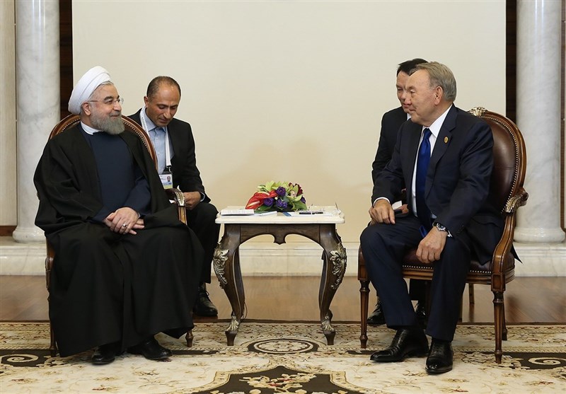 رئیسا ایران وکازاخستان یؤکدان ضرورة تعزیز العلاقات بین طهران وآستانة