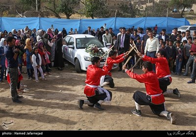 رقص چوب در آئین عروسی سنتی روستای آدینه قلی خراسان شمالی