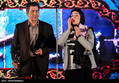 باران کوثری و پدرش جهانگیر کوثری در نوزدهمین جشن سینمای ایران