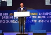 افتتاح رقابت‌های ووشوی قهرمانی آسیا با سخنرانی علی‌نژاد
