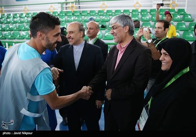 حضور وزیر ورزش در تمرین تیم فوتسال - ترکمنستان