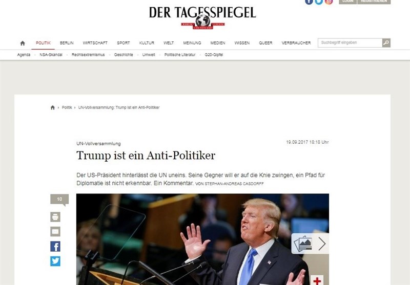 نگاه نقادانه رسانه‌های آلمانی به سخنرانی ترامپ در سازمان ملل