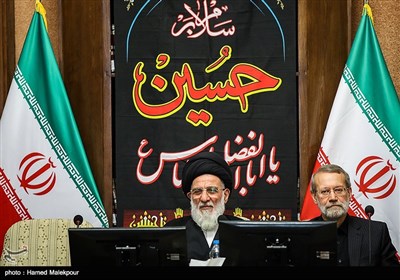 علی لاریجانی رئیس مجلس شورای اسلامی و آیت‌الله هاشمی شاهرودی رئیس مجمع تشخیص مصلحت نظام