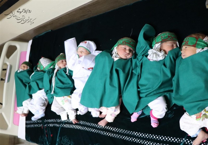 لباس عزای محرم بر قامت نوزادان متولد شده در بابل پوشیده شد+ تصاویر