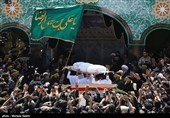 مراسم خاکسپاری پیکر مطهر شهید محسن حججی در گلزار شهدای نجف‌آباد - اصفهان