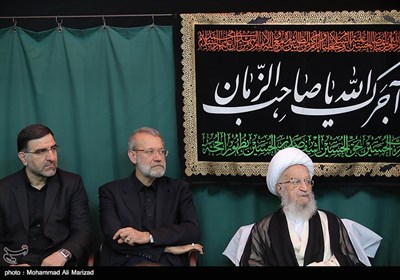 حضور رئیس مجلس شورای اسلامی درعزاداری بیت آیت الله مکارم شیرازی