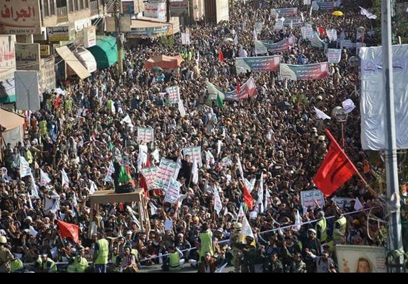 تظاهرات یمنی‌ها در حمایت از مردم فلسطین