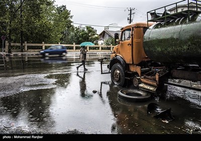 بارش شدید باران در رشت