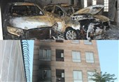 نجات 20 نفر از میان دود و آتش ساختمان مسکونی در شهرک ولیعصر + تصاویر