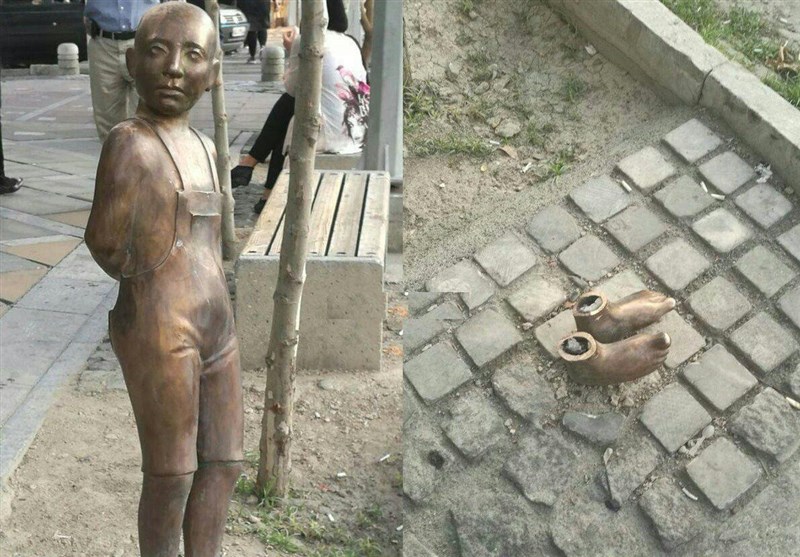 سرقت مجسمه کودک میدان ونک در روز جهانی کودک+ عکس