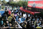 تجمع روحانیون و طلاب یزد در اعتراض به سخنان ترامپ برگزار شد