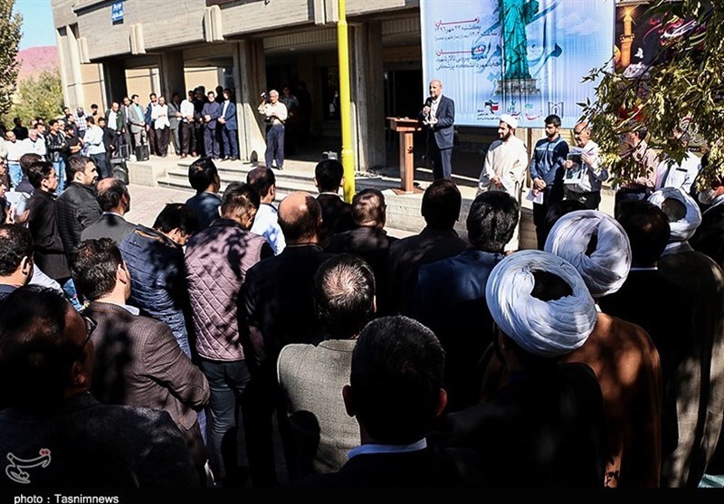 تجمع اعتراضی دانشجویان تبریز به اظهارات ضد ایرانی ترامپ به روایت تصویر