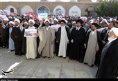 محکومیت یاوه‌گویی‌های ترامپ در یزد توسط طلاب و روحانیون با حضور آیت الله ناصری