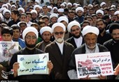 محکومیت یاوه‌گویی‌های ترامپ در یزد توسط طلاب و روحانیون به روایت تصویر
