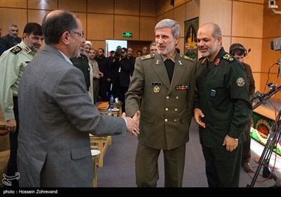 حضور امیر حاتمی وزیر دفاع و پشتیبانی نیروهای مسلح در همایش آینده‌پژوهی در مسیر بالندگی دفاع و امنیت