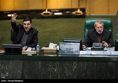 علی لاریجانی رئیس مجلس شورای اسلامی و احمد امیرآبادی فراهانی