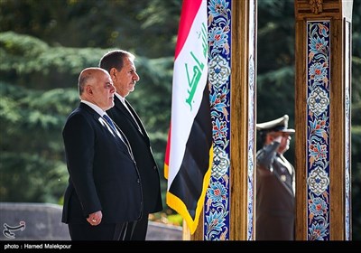 مراسم استقبال رسمی از حیدر العبادی نخست وزیر عراق توسط اسحاق جهانگیری معاون اول رئیس جمهور