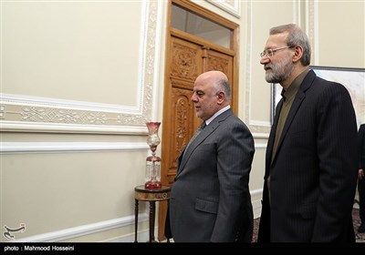 دیدار حیدر العبادی نخست وزیر عراق با علی لاریجانی رئیس مجلس