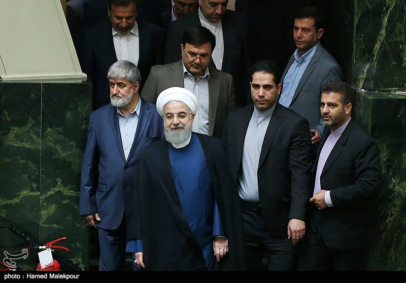 حضور روحانی در صحن مجلس شورای اسلامی