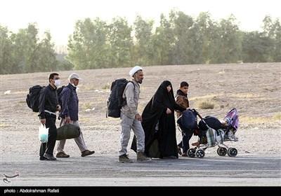 خروج زائرین اربعین حسینی از مرز مهران