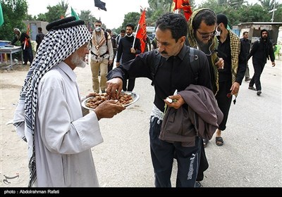 زائرین اربعین حسینی کی سھلہ سے کربلا کی جانب پیادہ روی