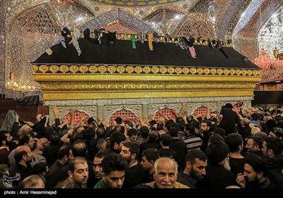 زوار أربعین الامام الحسین(ع) فی حرم الامام علی (ع) بالنجف الاشرف