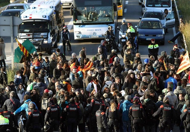 Catalonia Protest Strike Closes Down Roads in Region