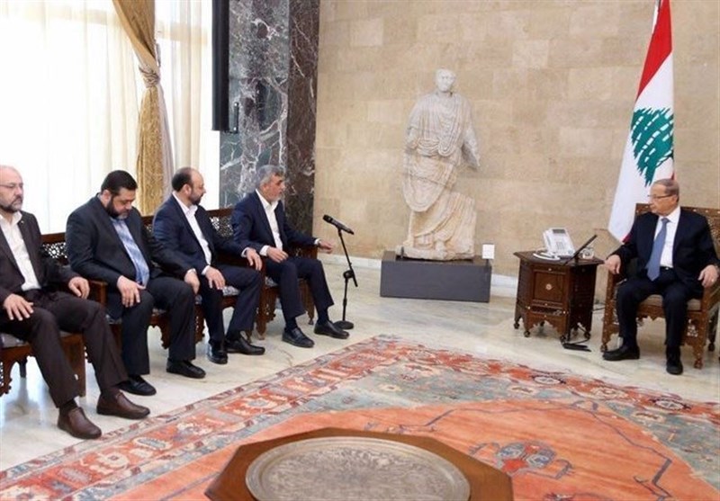 دیدار هیأت حماس با رئیس جمهور لبنان