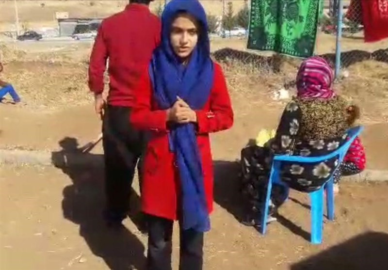 دختربچه زلزله‌زده در انتظار وسایل گرمایشی+فیلم