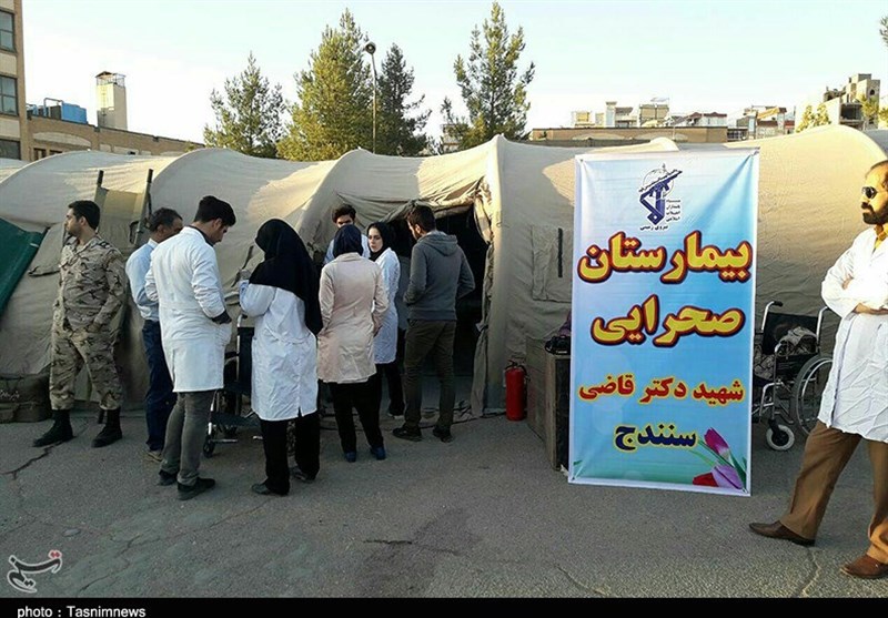 خدمت‌رسانی بیمارستان صحرایی سپاه کردستان در مناطق زلزله‌زده +تصاویر