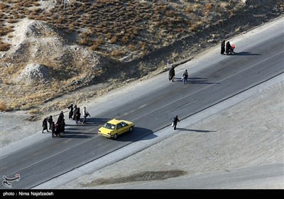 تصاویر هوایی پیاده روی زائران رضوی - مشهد