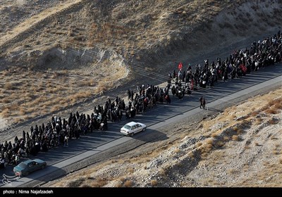 تصاویر هوایی پیاده روی زائران رضوی - مشهد