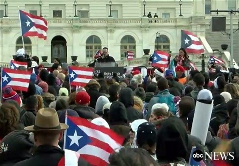 اعتراضات در واشنگتن به بی‌توجهی دولت ترامپ به پورتوریکو + فیلم