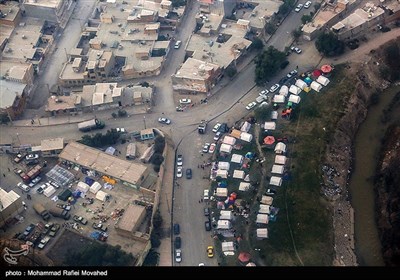 تصاویر هوایی از اسکان زلزله‌زدگان کرمانشاه