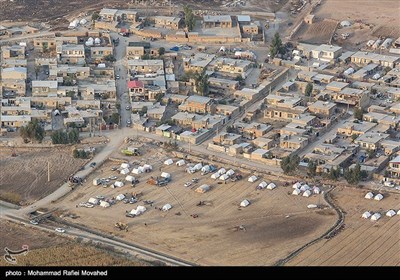 تصاویر هوایی از اسکان زلزله‌زدگان کرمانشاه