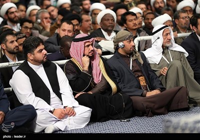 استقبال قائد الثورة الاسلامیة للمشارکین فی مؤتمر محبو أهل البیت(ع) وقضیة التکفیریین