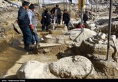 کشف آثار باستانی دوره مادها در میدان امام همدان