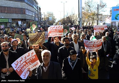 راهپیمایی ضد صهیونیستی در همدان