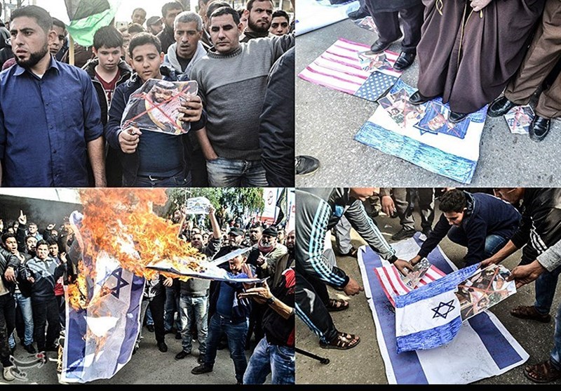 به آتش کشیده شدن تصویر «بن‌سلمان» در تظاهرات خشم مردم فلسطین+تصاویر